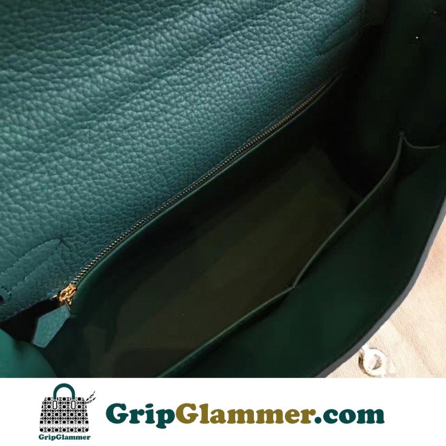 Hermes Malachite Clemence Kelly Retourne 32cm Lushentic AAAAA Grade Replica - Image 6