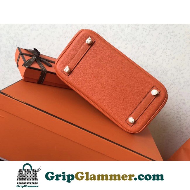 Hermes Orange Clemence Birkin 25cm Lushentic AAAAA Grade Replica - Image 8