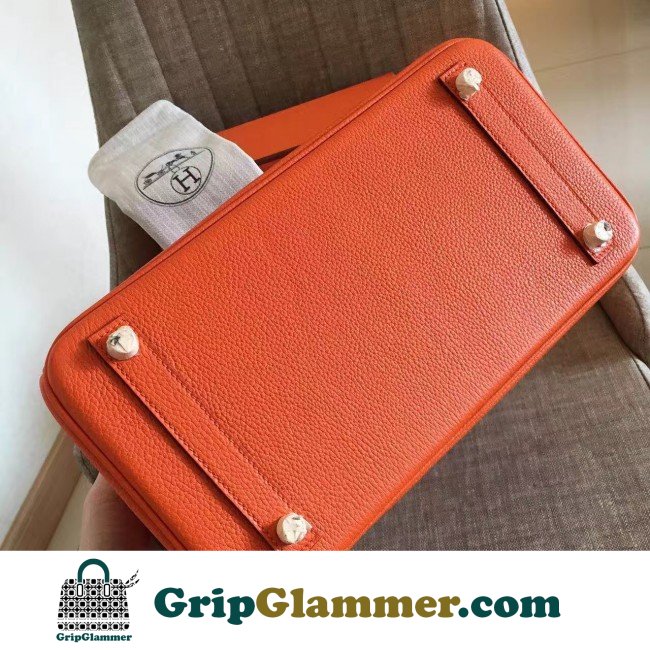 Hermes Orange Clemence Birkin 30cm Lushentic AAAAA Grade Replica - Image 2