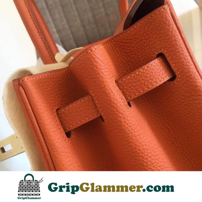 Hermes Orange Clemence Birkin 30cm Lushentic AAAAA Grade Replica - Image 6