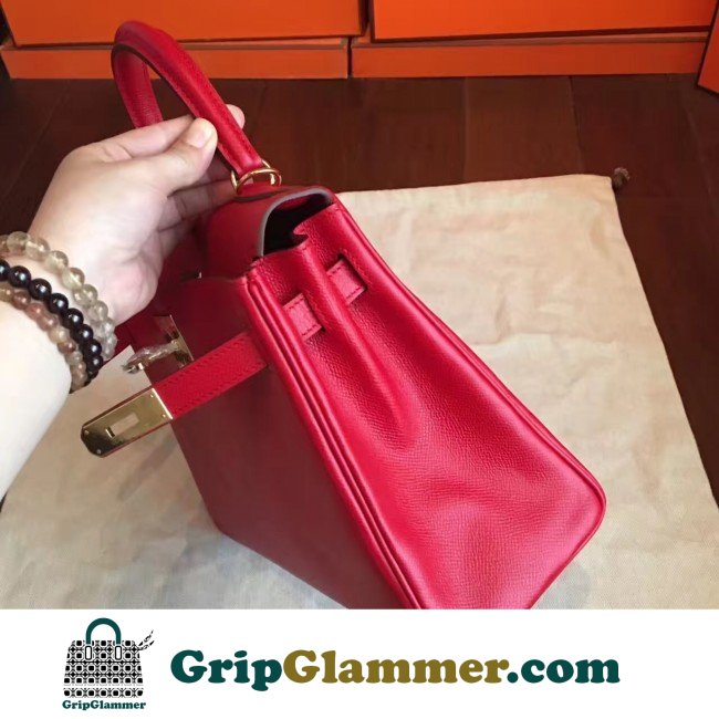 Hermes Red Epsom Kelly 32cm Sellier Lushentic AAAAA Grade Replica - Image 2