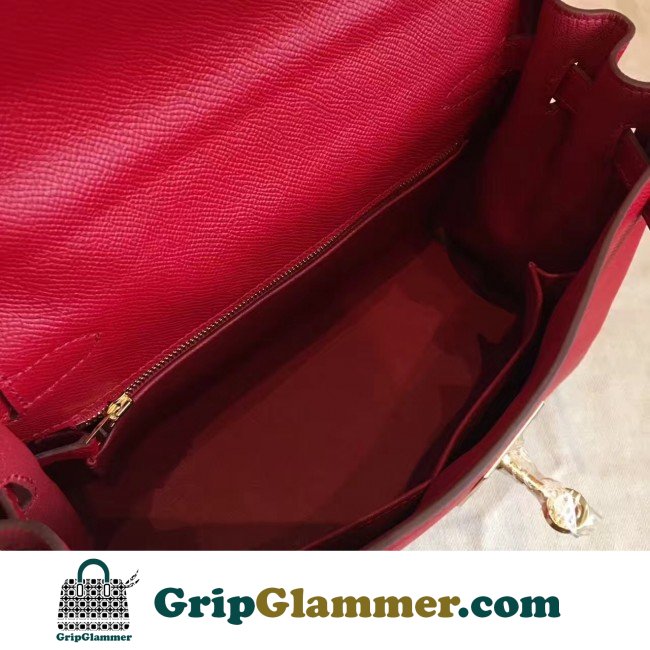 Hermes Red Epsom Kelly 32cm Sellier Lushentic AAAAA Grade Replica - Image 5