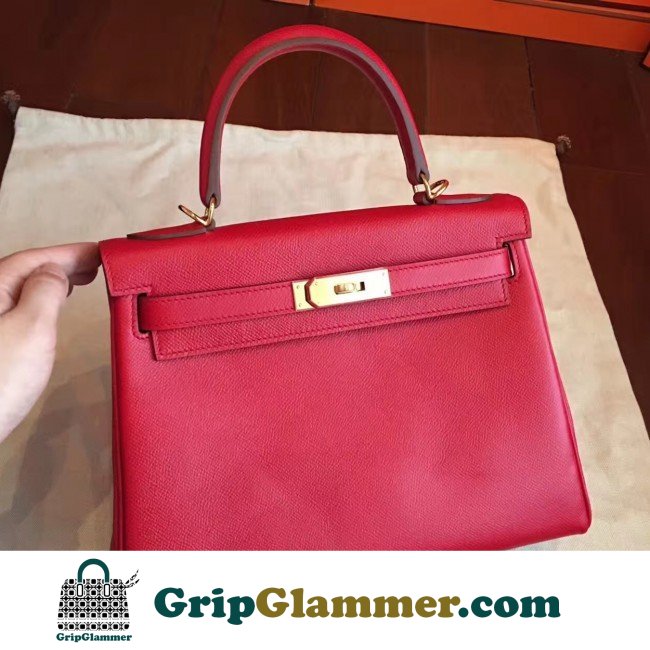 Hermes Red Epsom Kelly 32cm Sellier Lushentic AAAAA Grade Replica - Image 8