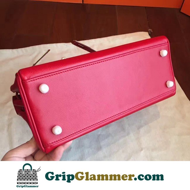 Hermes Red Epsom Kelly 32cm Sellier Lushentic AAAAA Grade Replica - Image 9