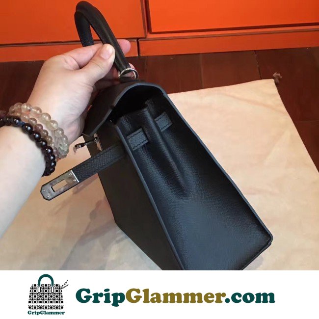 Hermes Black Epsom Kelly 25cm Sellier Lushentic AAAAA Grade Replica - Image 3