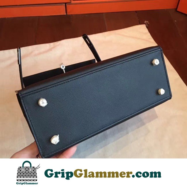 Hermes Black Epsom Kelly 25cm Sellier Lushentic AAAAA Grade Replica - Image 6