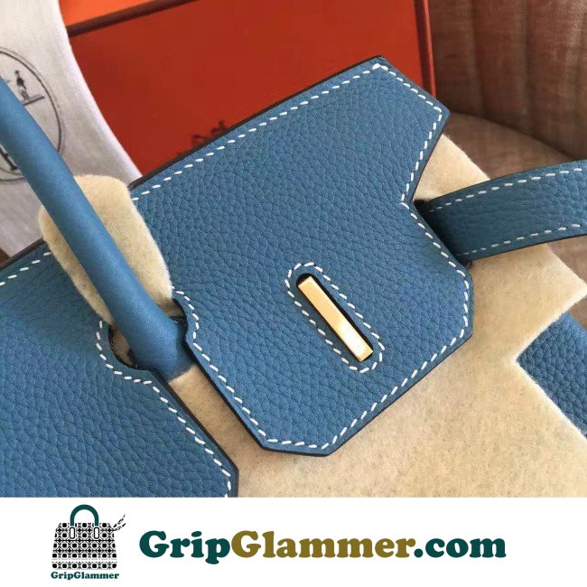 Hermes Blue Jean Clemence Birkin 35cm Lushentic AAAAA Grade Replica - Image 3