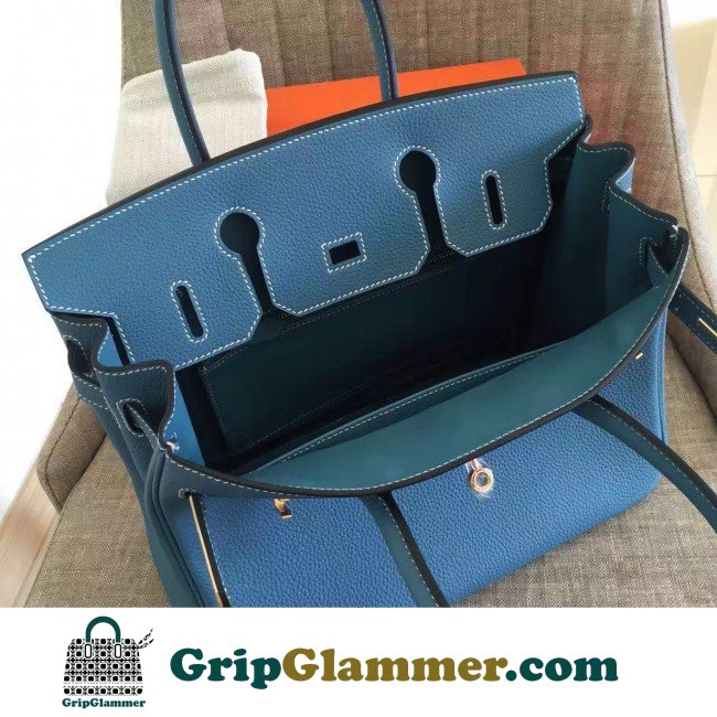 Hermes Blue Jean Clemence Birkin 35cm Lushentic AAAAA Grade Replica - Image 4