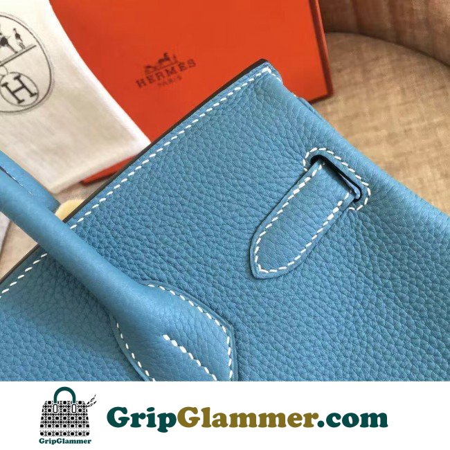 Hermes Blue Jean Clemence Birkin 35cm Lushentic AAAAA Grade Replica - Image 5