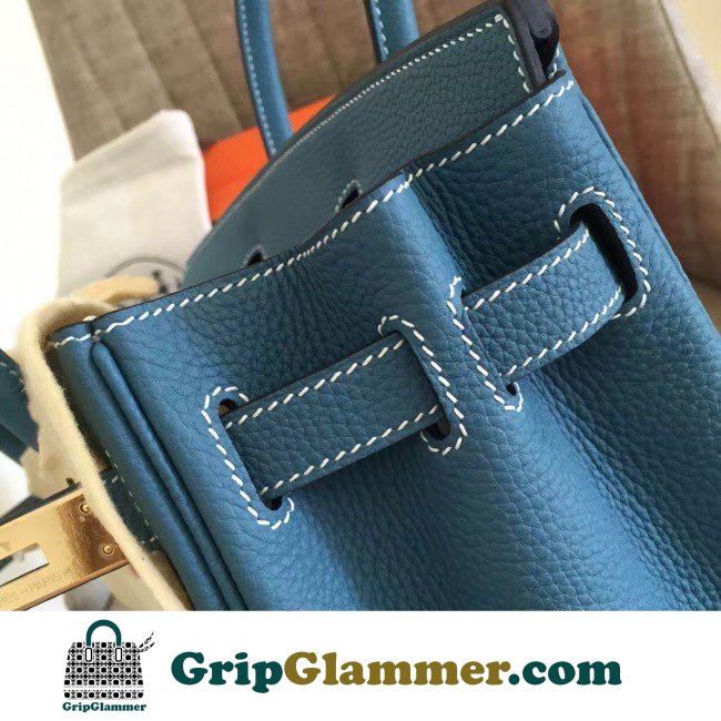 Hermes Blue Jean Clemence Birkin 35cm Lushentic AAAAA Grade Replica - Image 7