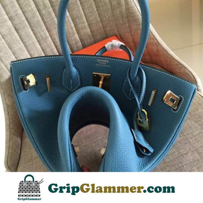 Hermes Blue Jean Clemence Birkin 35cm Lushentic AAAAA Grade Replica - Image 8