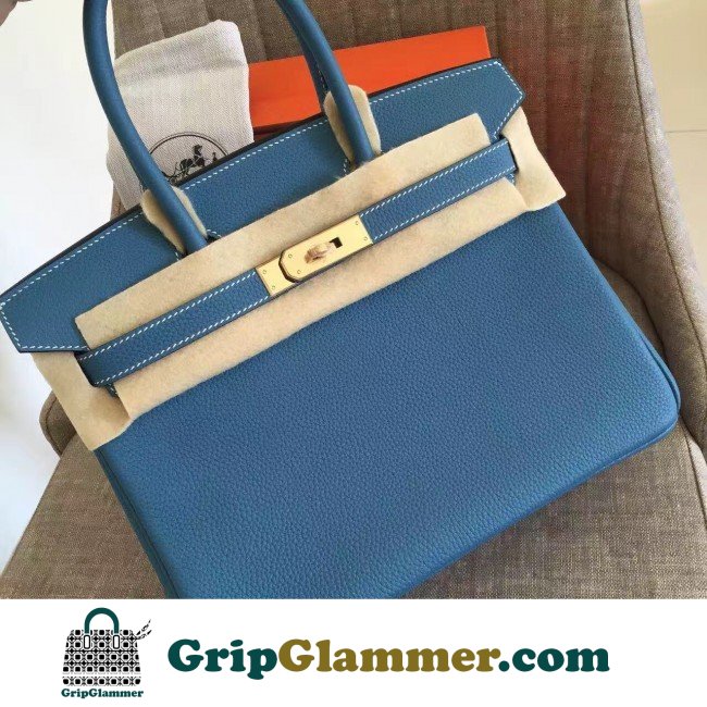 Hermes Blue Jean Clemence Birkin 35cm Lushentic AAAAA Grade Replica