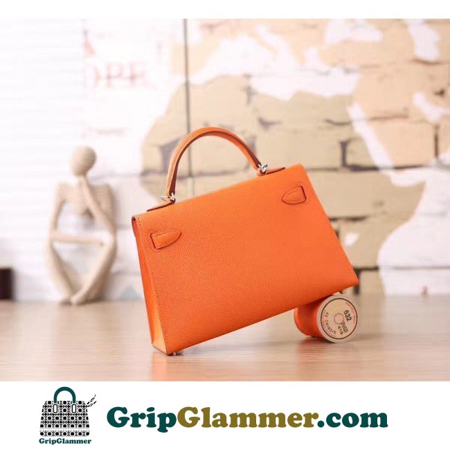 Hermes Orange Epsom Kelly Mini II 20cm Lushentic AAAAA Grade Replica - Image 2