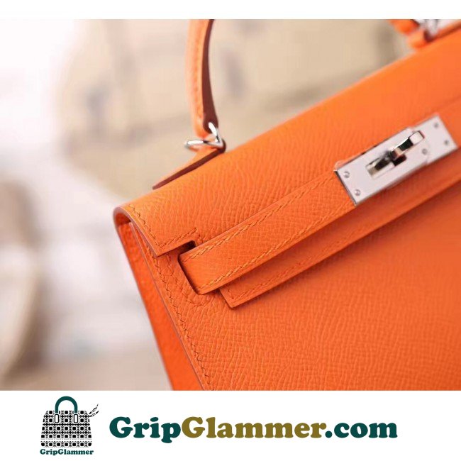 Hermes Orange Epsom Kelly Mini II 20cm Lushentic AAAAA Grade Replica - Image 3