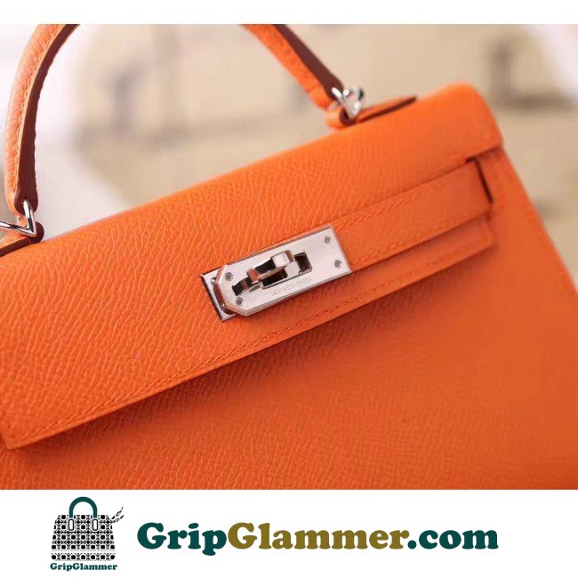 Hermes Orange Epsom Kelly Mini II 20cm Lushentic AAAAA Grade Replica - Image 4