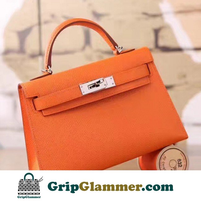 Hermes Orange Epsom Kelly Mini II 20cm Lushentic AAAAA Grade Replica