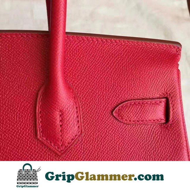 Hermes Red Epsom Birkin 30cm Lushentic AAAAA Grade Replica - Image 6