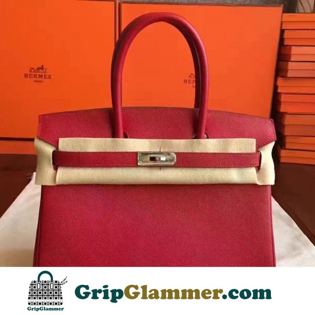 Hermes Red Epsom Birkin 30cm Lushentic AAAAA Grade Replica
