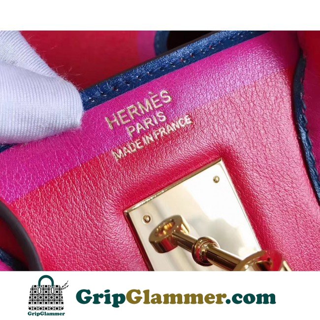 Hermes Red With Indigo Piping Goatskin Birkin 30cm Lushentic AAAAA Grade Replica - Image 2