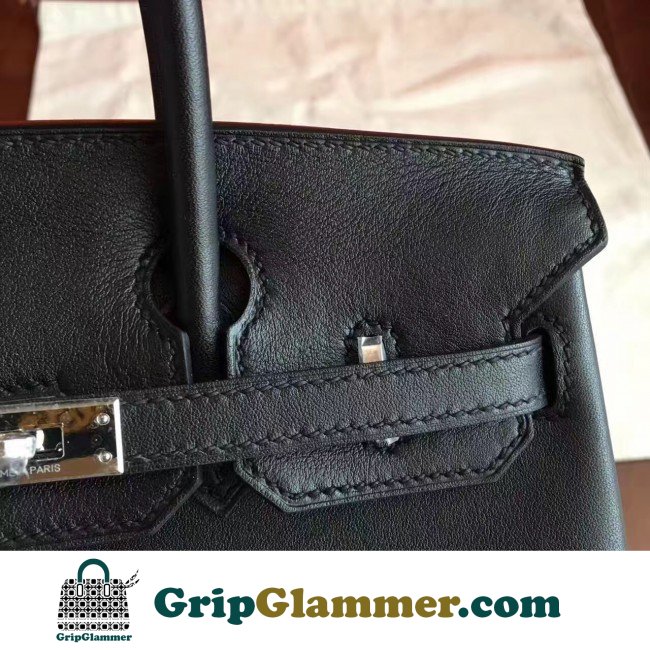 Hermes Black Swift Birkin 30cm Lushentic AAAAA Grade Replica - Image 2