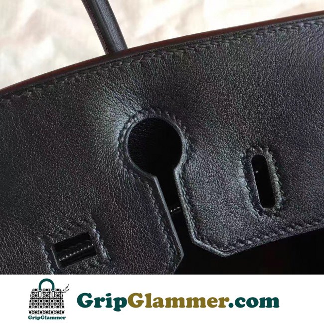 Hermes Black Swift Birkin 30cm Lushentic AAAAA Grade Replica - Image 8