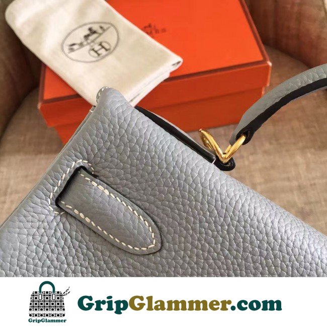 Hermes Blue Lin Clemence Kelly Retourne 28cm Lushentic AAAAA Grade Replica - Image 2