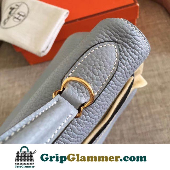 Hermes Blue Lin Clemence Kelly Retourne 28cm Lushentic AAAAA Grade Replica - Image 3