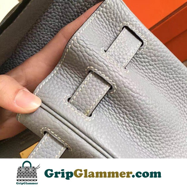 Hermes Blue Lin Clemence Kelly Retourne 28cm Lushentic AAAAA Grade Replica - Image 6