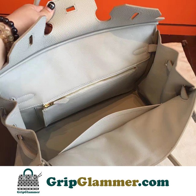 Hermes Pearl Grey Clemence Birkin 35cm Lushentic AAAAA Grade Replica - Image 7