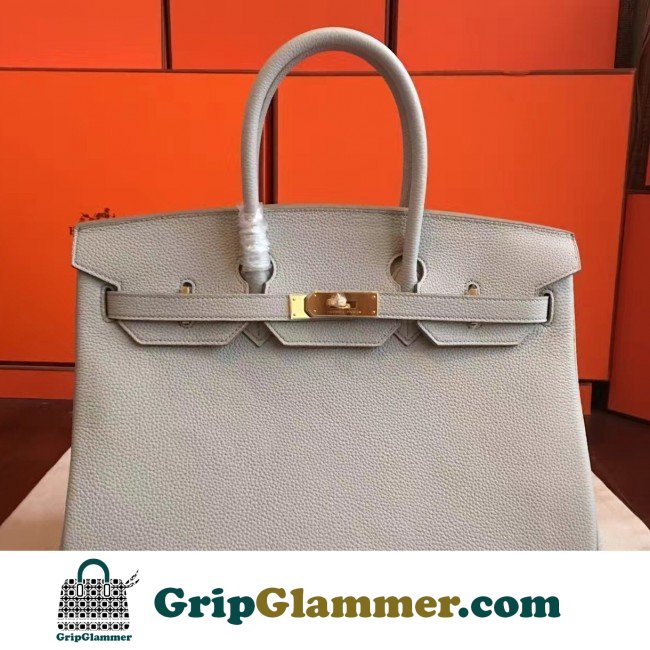 Hermes Pearl Grey Clemence Birkin 35cm Lushentic AAAAA Grade Replica