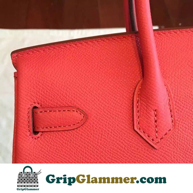 Hermes Rose Red Epsom Birkin 25cm Lushentic AAAAA Grade Replica - Image 5