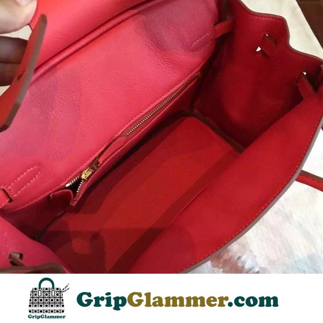 Hermes Rose Red Epsom Birkin 25cm Lushentic AAAAA Grade Replica - Image 6