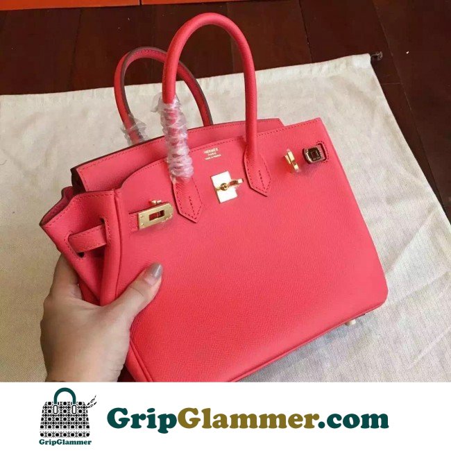 Hermes Rose Red Epsom Birkin 25cm Lushentic AAAAA Grade Replica - Image 8