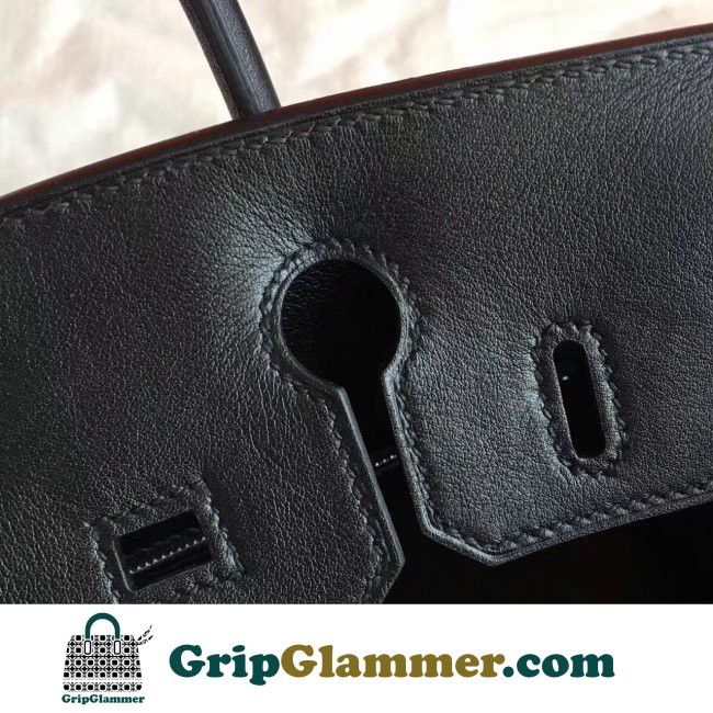 Hermes Black Swift Birkin 25cm Lushentic AAAAA Grade Replica - Image 7