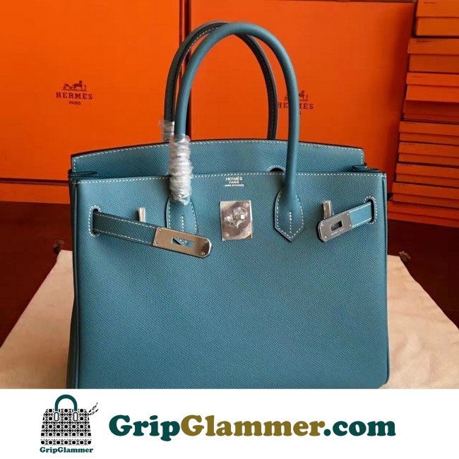 Hermes Blue Jean Epsom Birkin 35cm Lushentic AAAAA Grade Replica - Image 6