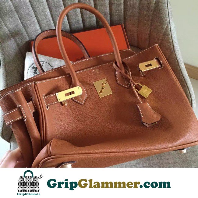 Hermes Gold Clemence Birkin 30cm Lushentic AAAAA Grade Replica - Image 5