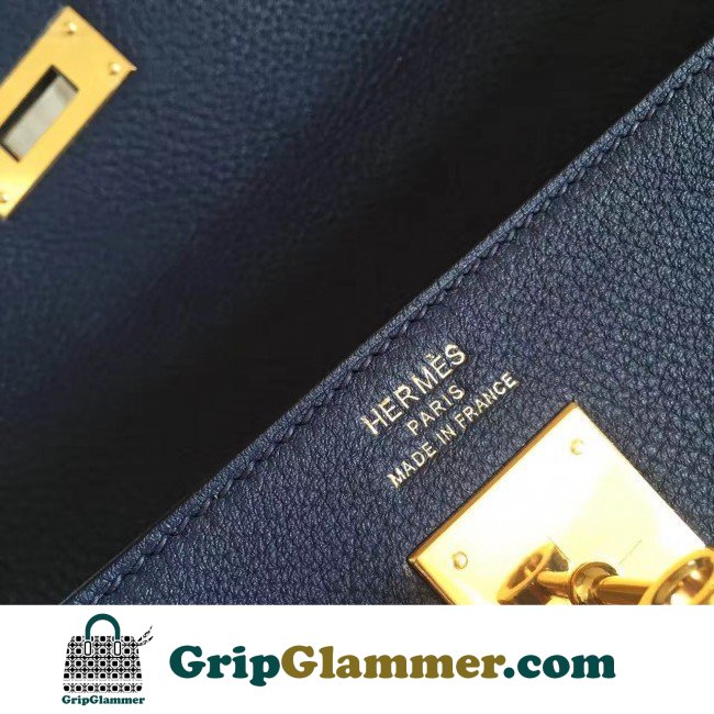 Hermes Sapphire Clemence Kelly Retourne 28cm Lushentic AAAAA Grade Replica - Image 7