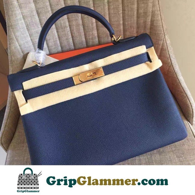 Hermes Sapphire Clemence Kelly Retourne 28cm Lushentic AAAAA Grade Replica