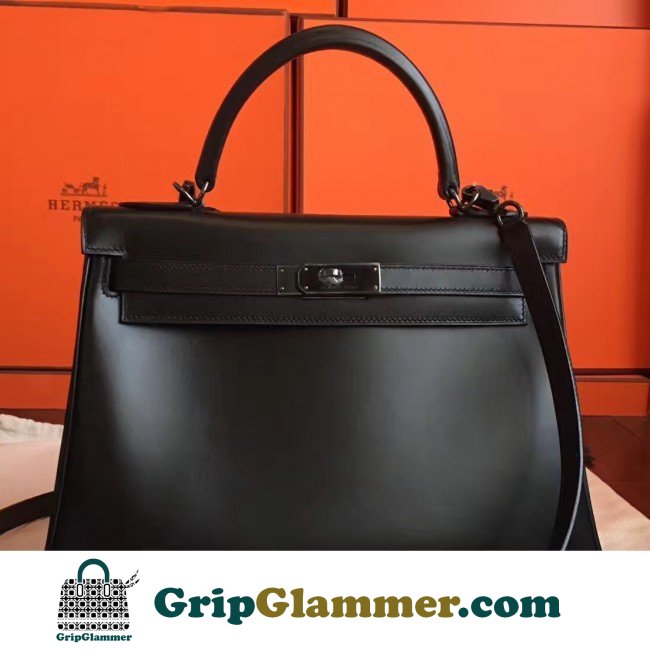 Hermes So Black Box Kelly Retourne 32cm Lushentic AAAAA Grade Replica - Image 2