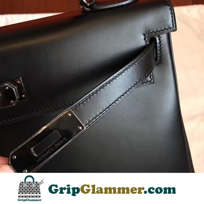 Hermes So Black Box Kelly Retourne 32cm Lushentic AAAAA Grade Replica - Image 3