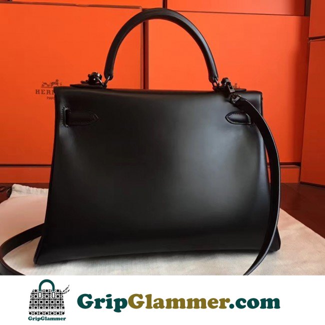 Hermes So Black Box Kelly Retourne 32cm Lushentic AAAAA Grade Replica - Image 5