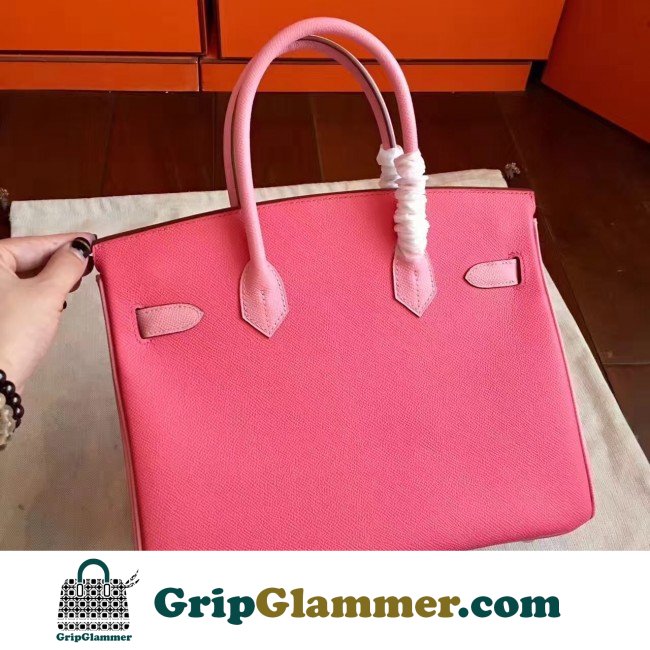 Hermes Rose Lipstick Espom Horseshoe Brikin 30cm Lushentic AAAAA Grade Replica - Image 2