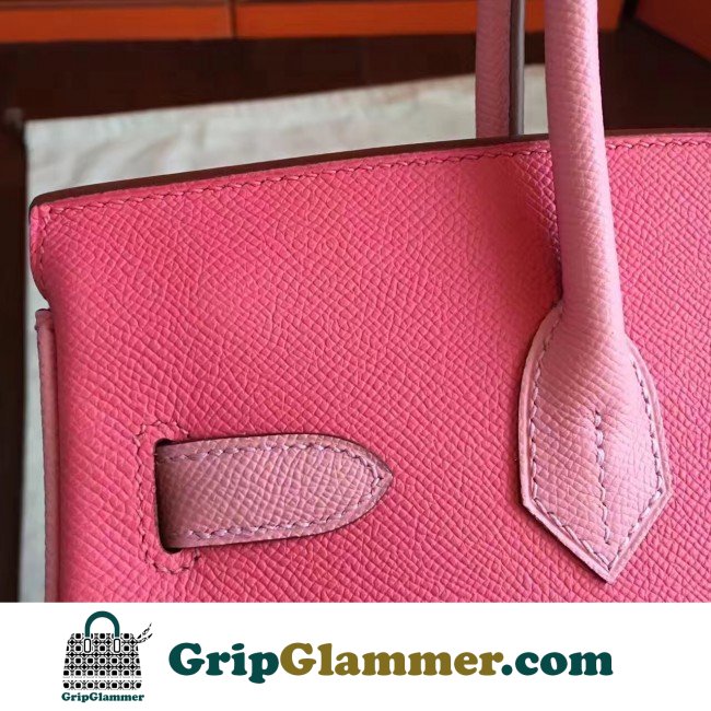 Hermes Rose Lipstick Espom Horseshoe Brikin 30cm Lushentic AAAAA Grade Replica - Image 3