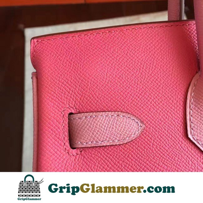 Hermes Rose Lipstick Espom Horseshoe Brikin 30cm Lushentic AAAAA Grade Replica - Image 5