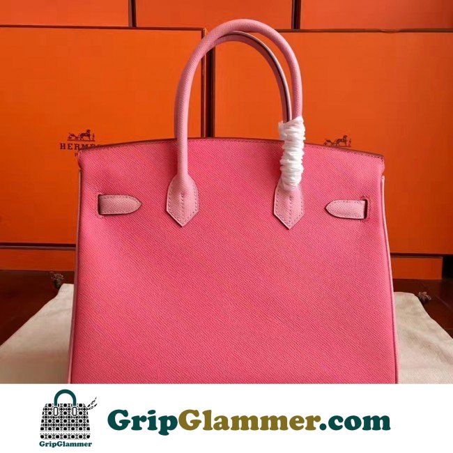 Hermes Rose Lipstick Espom Horseshoe Brikin 30cm Lushentic AAAAA Grade Replica - Image 6