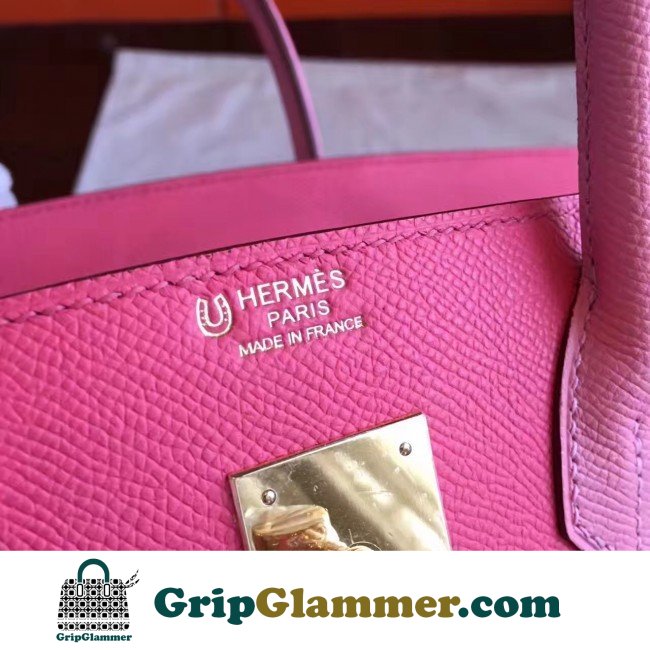 Hermes Rose Lipstick Espom Horseshoe Brikin 30cm Lushentic AAAAA Grade Replica - Image 7