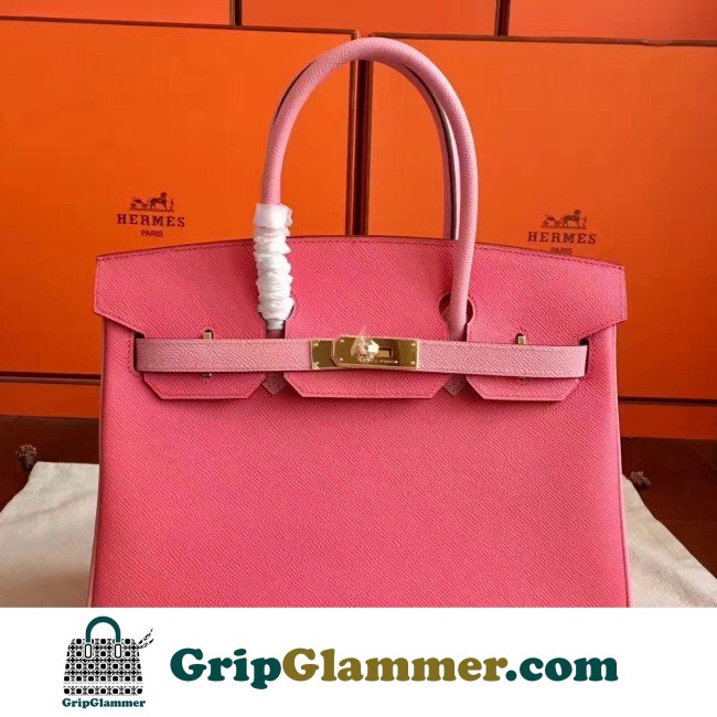 Hermes Rose Lipstick Espom Horseshoe Brikin 30cm Lushentic AAAAA Grade Replica