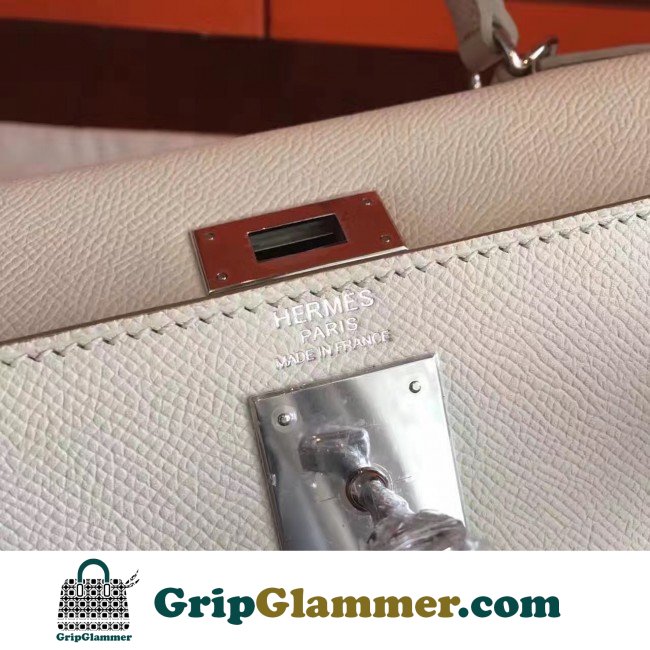 Hermes White Epsom Kelly Sellier 28cm Lushentic AAAAA Grade Replica - Image 3