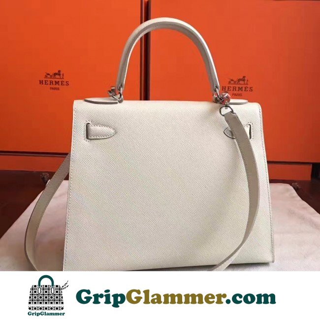 Hermes White Epsom Kelly Sellier 28cm Lushentic AAAAA Grade Replica - Image 6