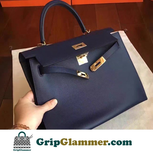 Hermes Sapphire Epsom Kelly 32cm Sellier Lushentic AAAAA Grade Replica - Image 2